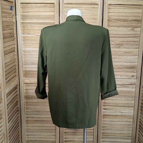 Sellecca VINTAGE Olive Green Blazer with Gold Button Shoulder Pads Size 18 - Picture 6 of 10